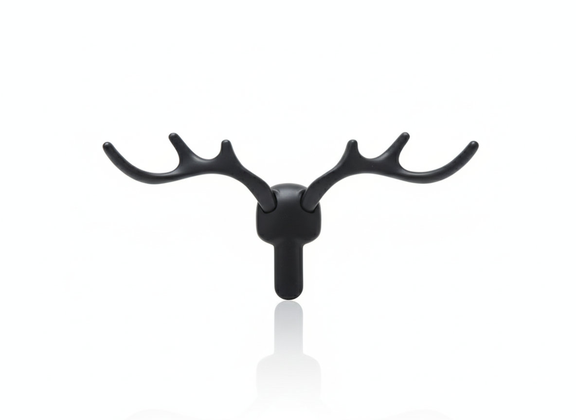 Robustline Coat Hook Deer Horn 2125 Premium Hardware for Door Cabinet Window Furniture and Interior Use